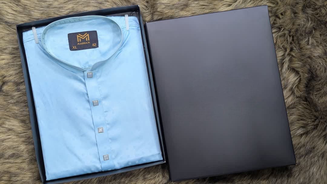 Nurfan Shop- Premium Embroidered Punjabi-Blue