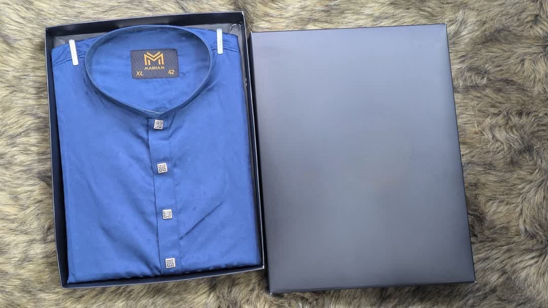 Nurfan Shop- Premium Embroidered Punjabi-Deep Blue